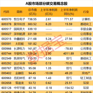 碳市场重磅政策 这些股有望受益