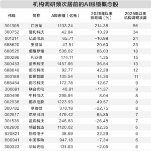AI眼镜新品陆续亮相 6只概念股年内涨幅抢眼