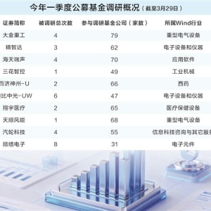 一季度公募调研折射市场冷暖 催生科技制造领域多只翻倍牛